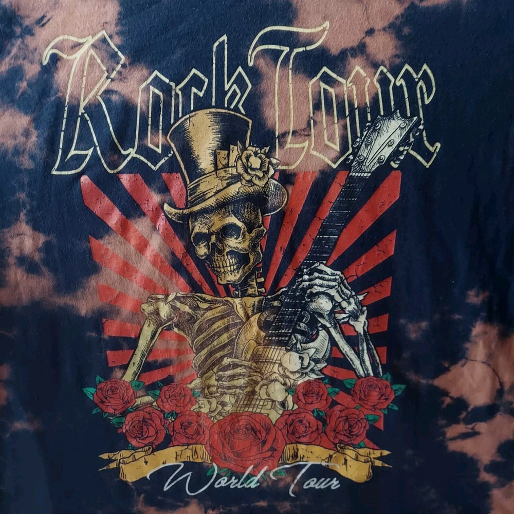 Chemistry Skull & Roses Bleach All Over Print Size 3XL T-Shirt Rock Tour
